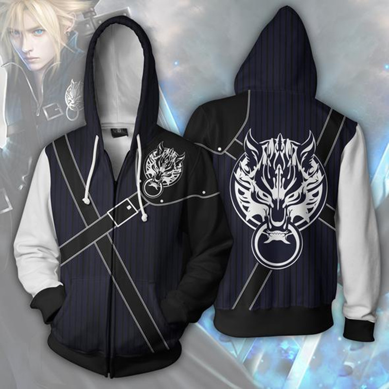 Anime Merchandise Hoodie - فاينل فانتسي هوديي الطباعة الرقمية مفتوحة