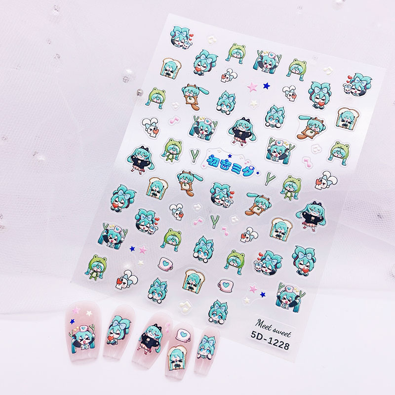 ملصقات أظافر كرتونية لهاتسوني  - مراجعة Anime Merchandise Nepal وسعره